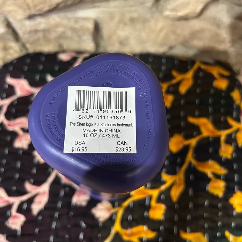 STARBUCKS KITCHEN NWT 2025 Purple Recycled Plastic Triangle Tumbler 16oz 473ML